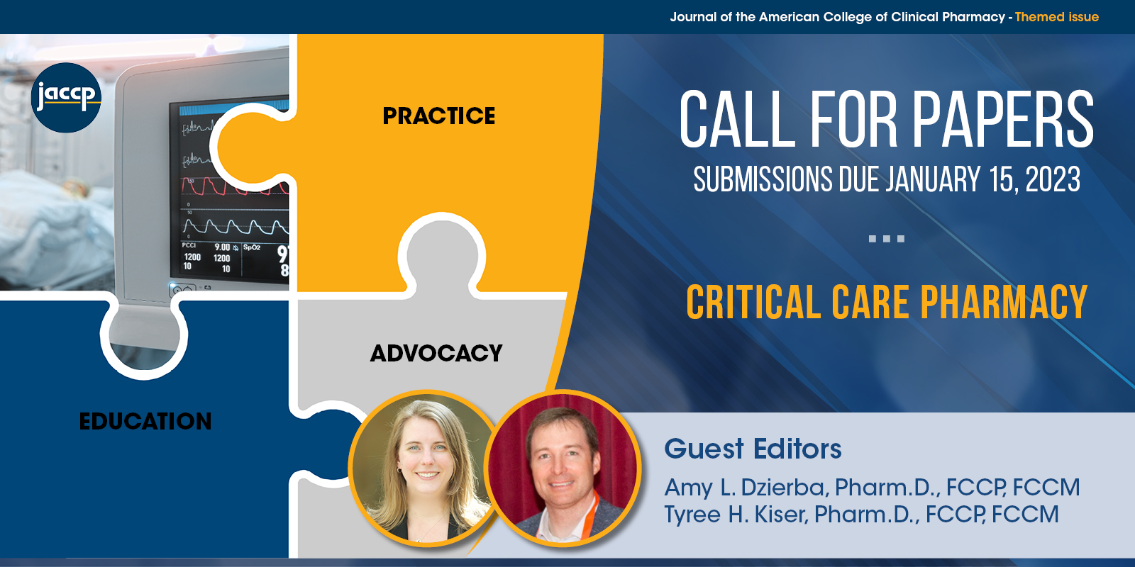 JACCP Call for Papers: Critical Care Pharmacy Practice, Education, & Advocacy