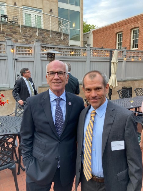 ACCP’s Director of Government Affairs, John McGlew (right), discusses Medicare payment reform efforts with Congressman Welch at a Capitol Hill fundraising event.